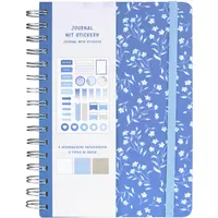 IDENA Notizbuch Floral Spiralbindung 78 Blatt 120g/m2 gepunktet,