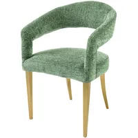 Riess-Ambiente Skandinavischer Stuhl BOUTIQUE grün Strukturstoff brushed champagner gold