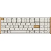 Keychron K4 HE US Kabellos, Kabelgebunden), Tastatur, Weiss, Braun