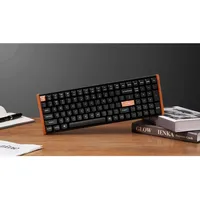 Keychron K4 HE (US, Kabellos, Kabelgebunden), Tastatur, Schwarz, Braun