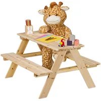 Relaxdays Kindersitzgarnitur Garten, Picknickbank, HBT: 51 x 90 x