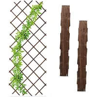 Relaxdays Rankgitter ausziehbar, 3er Set, 180x90 cm, Holz, Rankhilfe