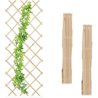Relaxdays Rankgitter ausziehbar, 3er Set, 180x90 cm, Holz, Rankhilfe