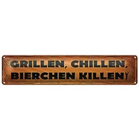 Roomando Grillen, Chillen | Bierchen Killen | Blechschild |