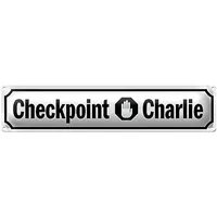 Roomando Checkpoint Charlie | Nostalgisches Blechschild | Dekoration |