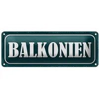 Roomando Blechschild Balkonien | Dekoration für Balkon | Retro-Stil