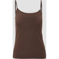 S.Oliver - Slim-Fit-Top aus Baumwollmix mit verstellbaren Spaghettiträgern, Schoko,