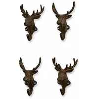 Loberon Garderobenhaken Deer 4er Set Braun