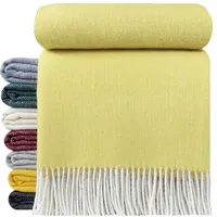 STTS International Wolldecke 100% Schurwolle Wohndecke in versch. Farben