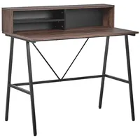 Beliani Schreibtisch heller Holzfarbton Spannplatte/Metall mit Ablage 100x50 cm