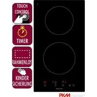 PKM Induktionskochfeld Autark 29cm 2 Zonen Kochfeld mit Stecker