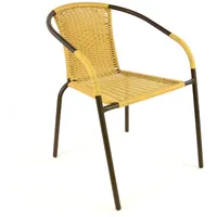 VCM Bistrostuhl beige hellbraun Poly-Rattan Maße H. 73x B.