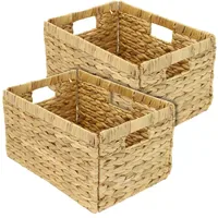 HMF Regalkorb Aufbewahrungskorb geflochten aus Wasserhyazinthe 35 x 25