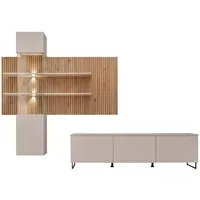 Furn.design Wohnwand, Sand Eiche Artisan 280 cm, Schrankwand inklusive
