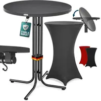 CASARIA Stehtisch Grau 110x70cm + Stehtischhusse Grau Ø70cm