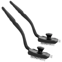 COM-FOUR® 2X Multifunktionale Grillbürste mit Edelstahlborsten und Schaber –