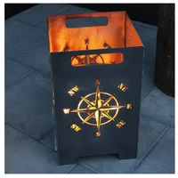 Teileplus24 FT01 Feuertonne Feuerschale Feuerkorb Groß Eckig Steckbar Leichte