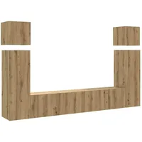 VidaXL 8-tlg. TV-Schrank-Set Wandmontage Artisan-Eiche Holzwerkstoff