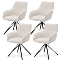 Juskys Drehstuhl Clyde mit Cord Beige