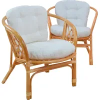 Moebel-direkt-online Rattansessel Sonja 2er-Set mit Kissen 75 x 80
