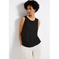 STREET ONE Top mit Zierstickerei - Schwarz