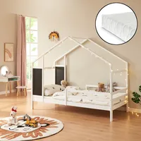[en.casa] Kinderbett Lorenskog mit Matratze 90x200 cm Weiß