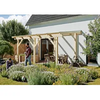 Konifera Terrassendach KONIFERA "Fulu", beige (unbehandelt), B:510cm T:300cm, Leimholz,
