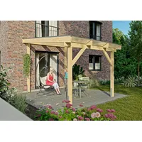 Konifera Terrassendach KONIFERA "Atlas", beige (unbehandelt), B:308,4cm T:400cm, Leimholz,