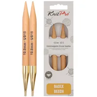 KnitPro Basix Beech Austauschbare Nadelspitzen 5" (13cm) | 10mm