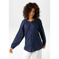 Aniston CASUAL Langarmbluse aus strukturierter Baumwolle blau 42 EU