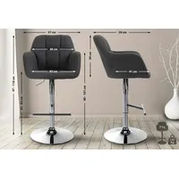 CLP Barhocker Natoma Stoff schwarz/Metall in Chromoptik