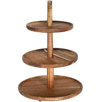 Cepewa Etagere Holz 3 Etagen | 26x35cm Akazienholz braun