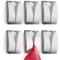 TECBULL TECBULL® 6 Handtuchklemmen Edelstahl gebürstet Silber extra stark
