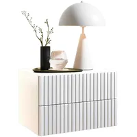 SchlafKONTOR Boxxx Nachtschrank, weiß, Holzwerkstoff, 2 Schubladen, 42x28x30 cm,