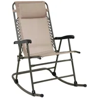 Svita Schaukelstuhl faltbar klappbar Outdoor mit Kopfstütze Armlehne Beige