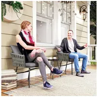 Outsunny Rattan Bistroset 3-tlg. Grau