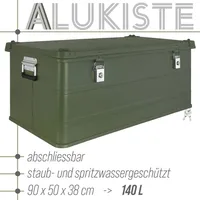Trucky Aluminium Box mit Deckel Grün Alu Kiste Alukiste