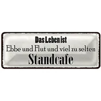 Roomando Metallschild Blechschild Spruch 27x10cm Leben ist Ebbe und