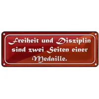 Roomando Blechschild | Freiheit und Disziplin | Zwei Seiten