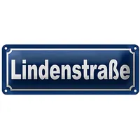 Roomando Blechschild | Lindenstraße | Nostalgie Deko für Zuhause