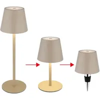 GLOBO Außenleuchte Tischlampe Akku Tischleuchte Touchdimmer Flaschenaufsatz CCT, sand,