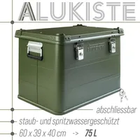 Trucky Aluminium Box mit Deckel Grün Alu Kiste Alukiste