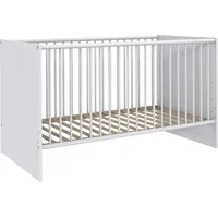 Freiraum Babybett >Gotland< inkl. Lattenrost, 3 Schlupfsprossen, Weiß -