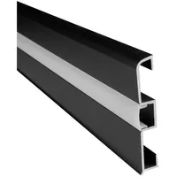 Tktrading24 C02 LED Premium Sockelleiste Aluprofil Schwarz - 2m