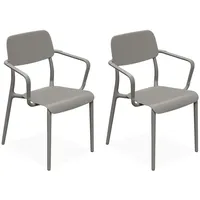 Konsimo® Gartenstuhl, Graubraun, Kunststoff, 57x84x55.5 cm, Gartenmöbel, Gartenstühle, Gartenstühle
