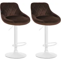 CLP 2er Set Barhocker Lazio Samt braun/weiß