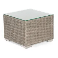 SonnenPartner Lounge-Beistelltisch Residence Aluminium mit Polyrattan stone-grey