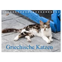 Calvendo Griechische Katzen (Tischkalender 2026 DIN A5 quer), CALVENDO