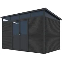 Weide Gartenhaus Aluminium Gerätehaus mit Doppeltür 338x218x226 cm Wetterfest