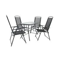VCM Gartenmöbel-Set 5-tlg. Grau